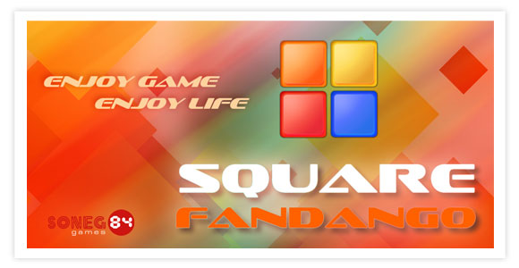 Free game for android - Square Fandango. Crush squares by touching group of colors.